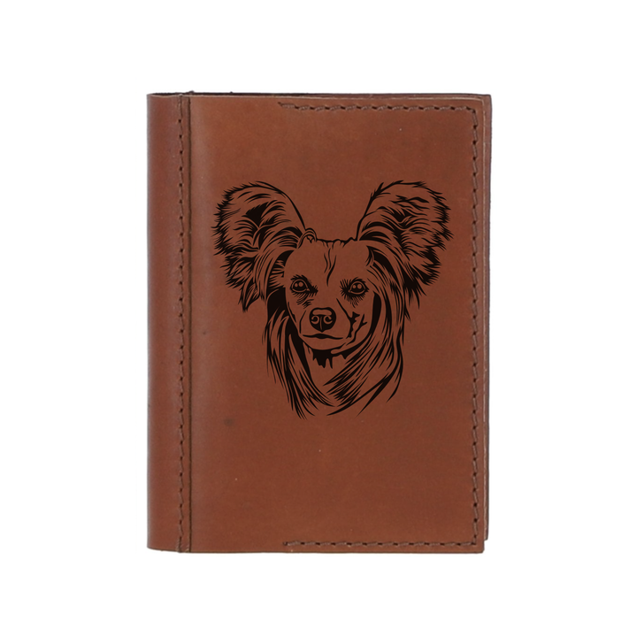Personalised Chinese Crested Dog Face Leather Sleeve & Notebook