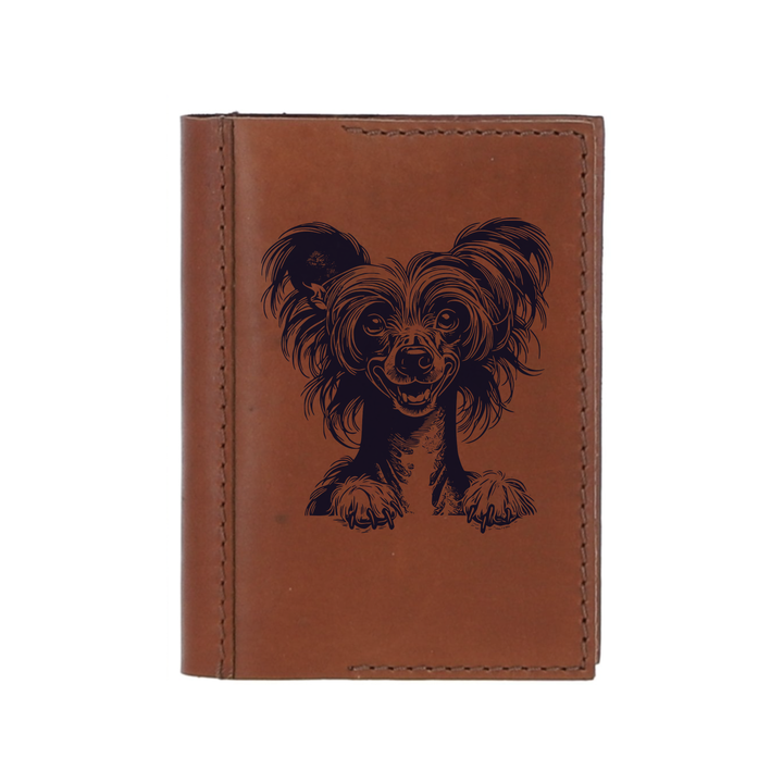 Personalised Chinese Crested Dog Paws Leather Sleeve & Notebook