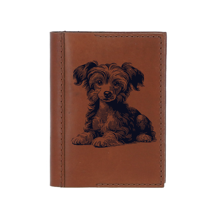 Personalised Chinese Crested Dog Puppy Leather Sleeve & Notebook