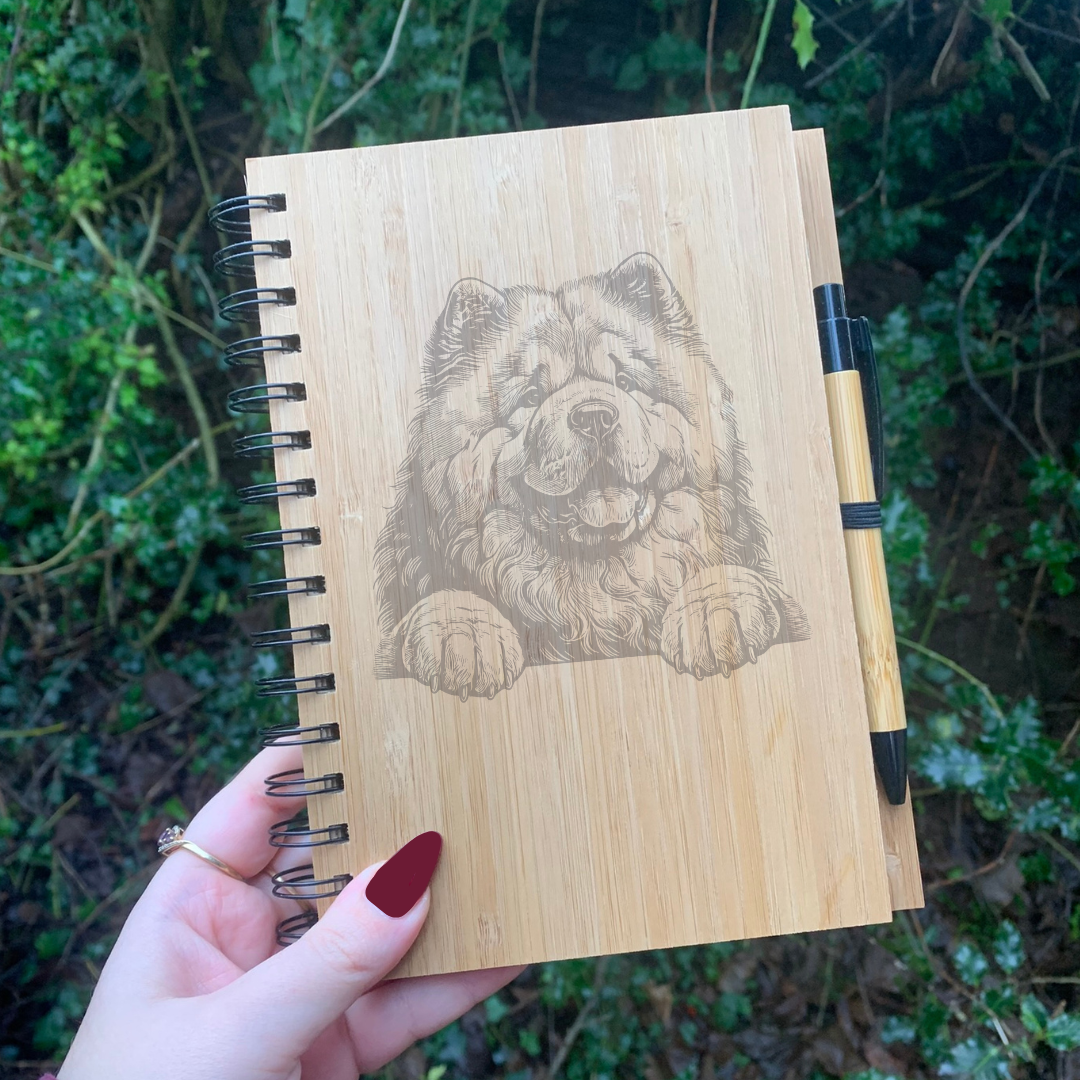 Chow Chow Paws Illustration Engraved Notebook