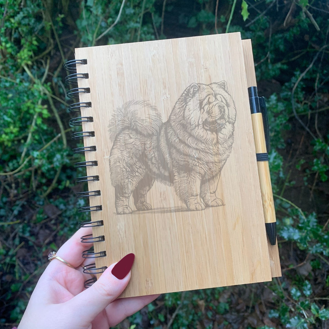 Chow Chow Standing R Illustration Engraved Notebook