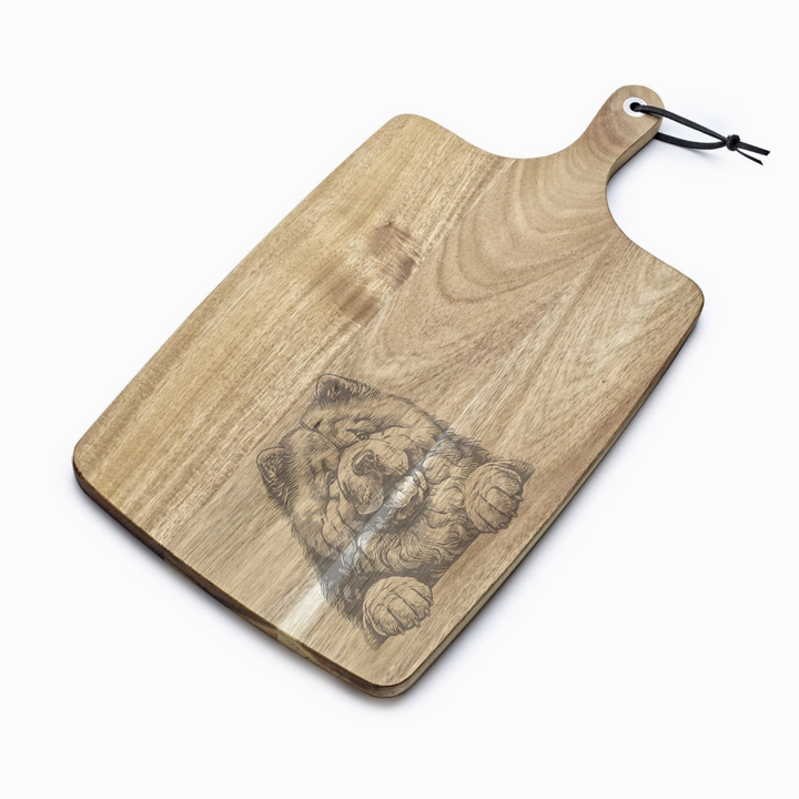 Personalised Chow Chow Paws Engraved Acacia Serving Board