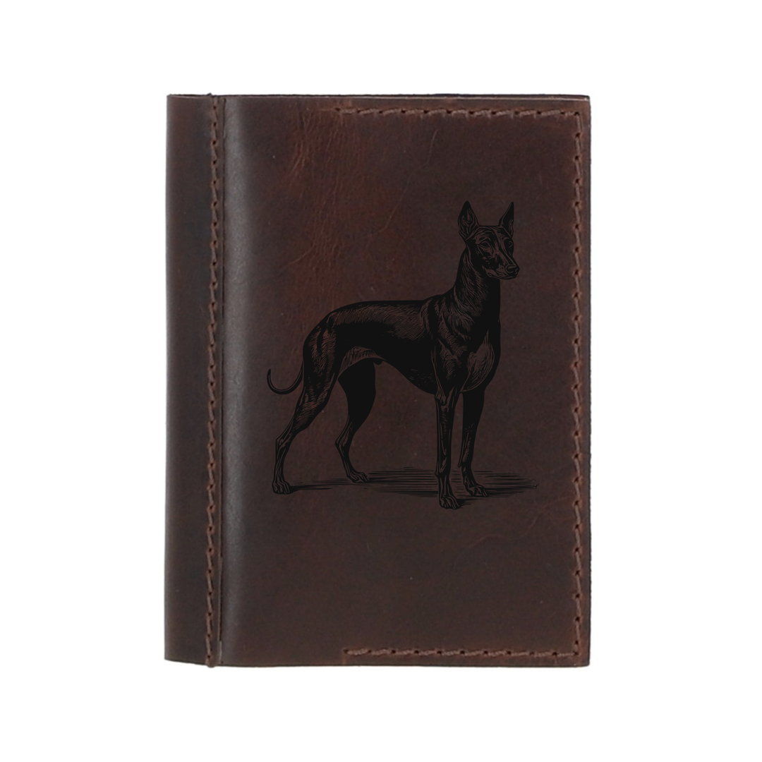 Personalised Cirneco Dell'Etna Standing Leather Sleeve & Notebook