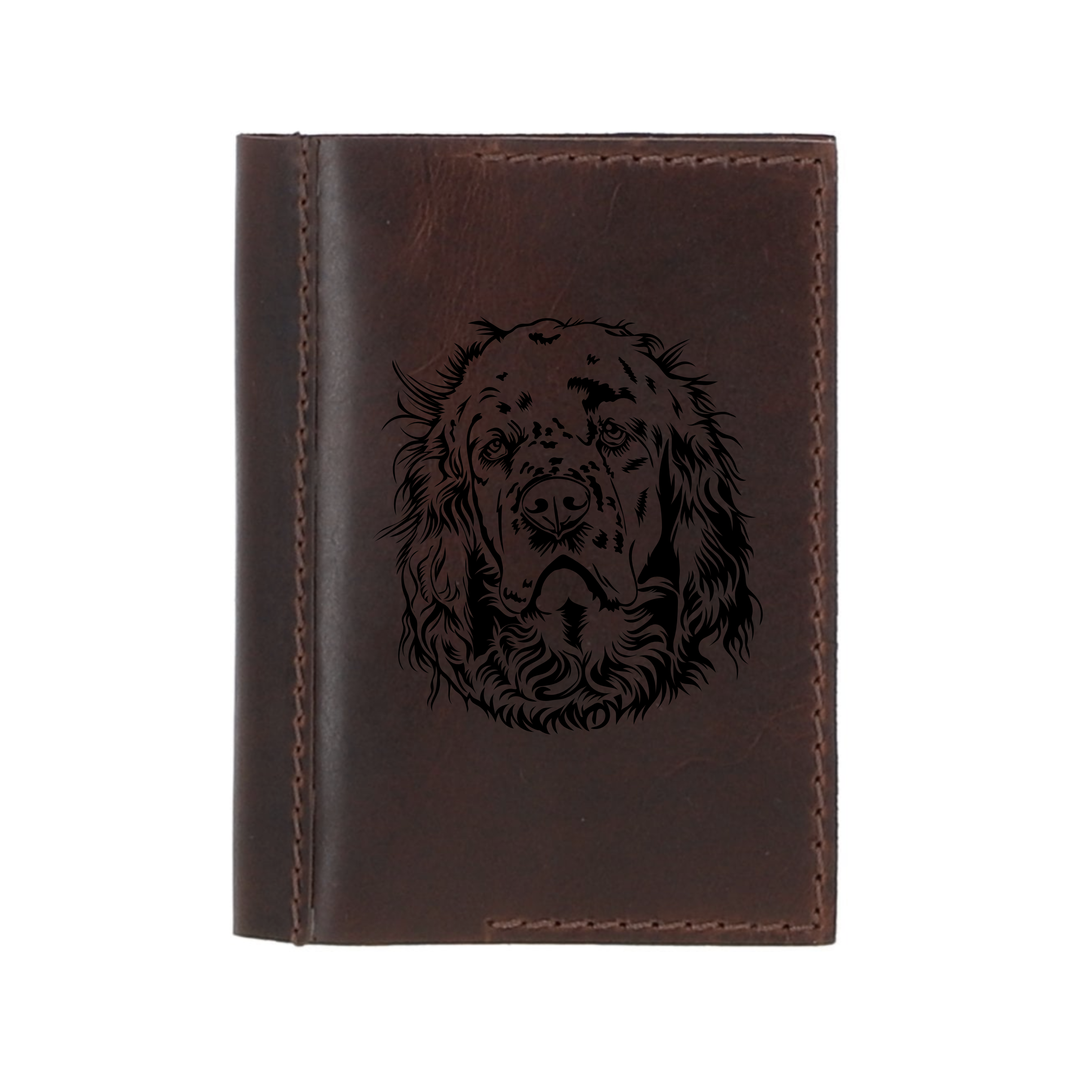Personalised Clumber Spaniel Leather Sleeve & Notebook