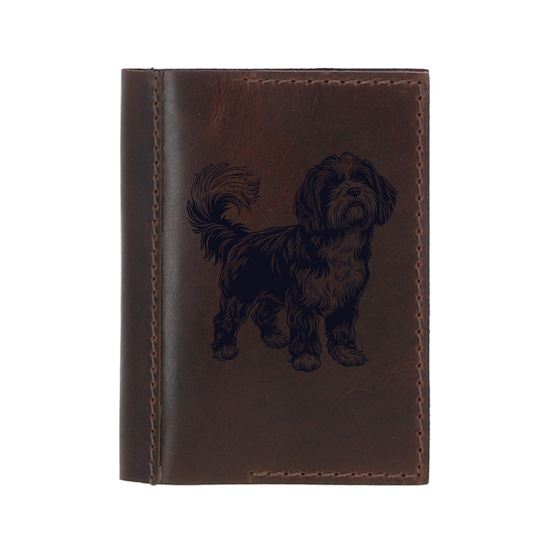 Personalised Cockapoo Standing Leather Sleeve & Notebook