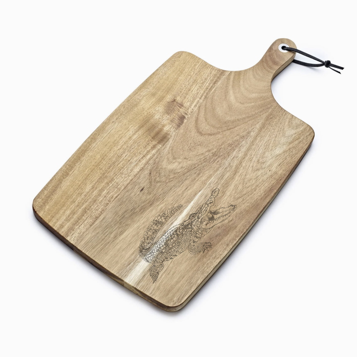 Personalised Crocodile Engraved Acacia Serving Board