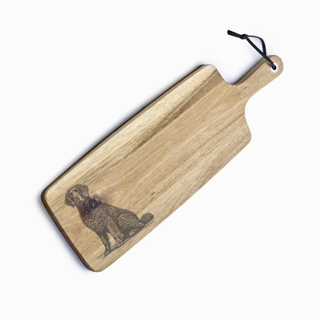 Personalised Curly Coated Retriever Engraved Acacia Serving Board