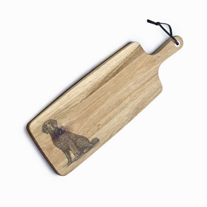 Personalised Curly Coated Retriever Engraved Acacia Serving Board
