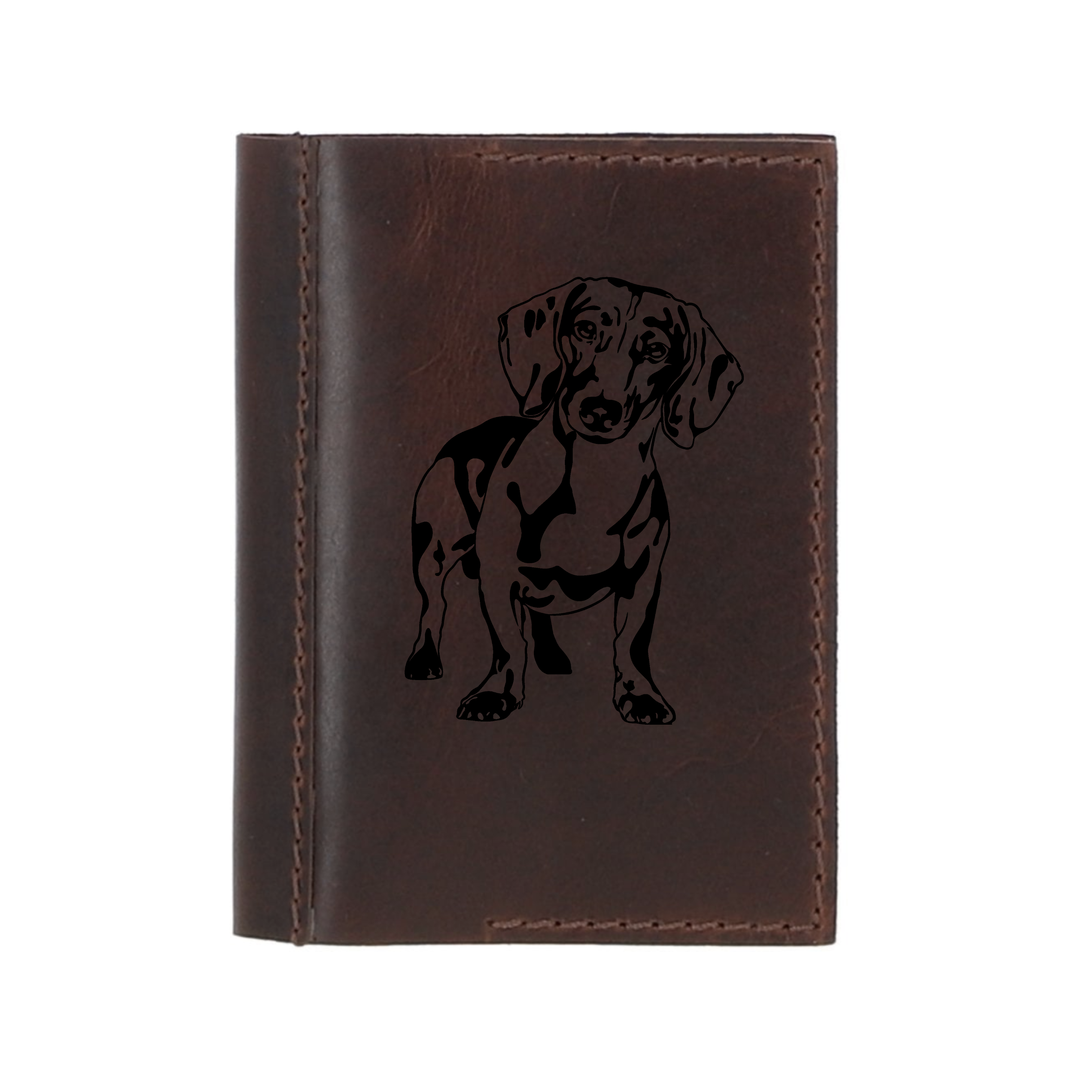 Personalised Dachshund Leather Sleeve & Notebook