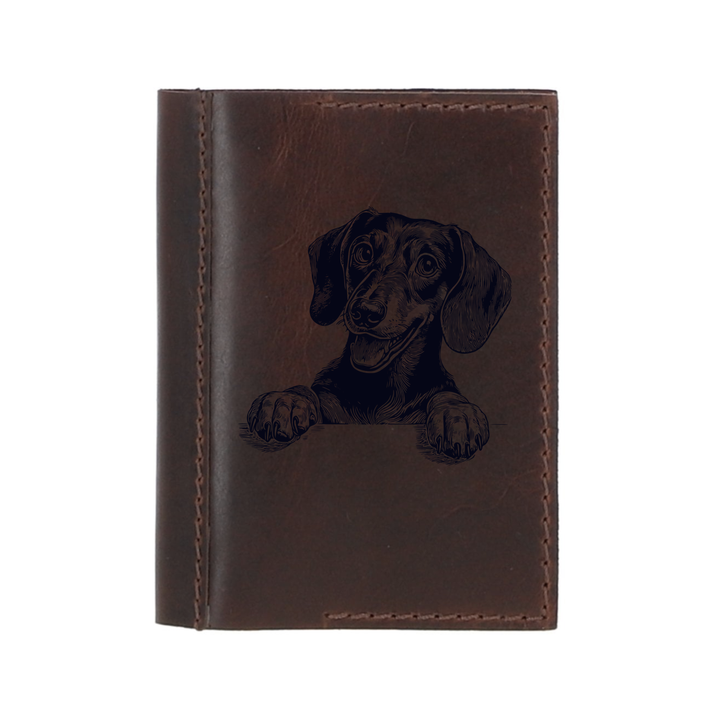Personalised Dachshund Paws Leather Sleeve & Notebook