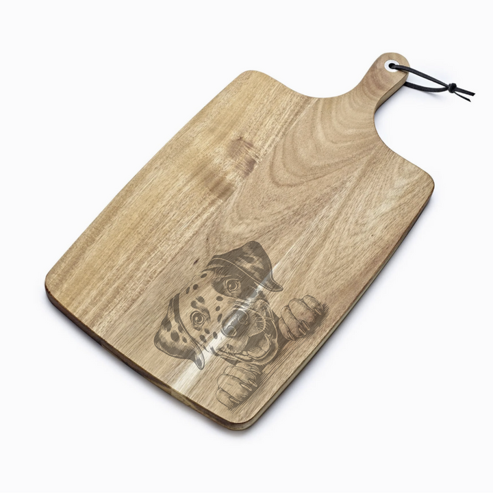 Personalised Dalmatian Paws Engraved Acacia Serving Board