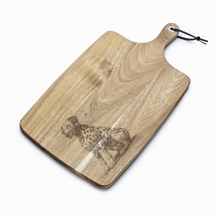 Personalised Sitting Dalmatian Engraved Acacia Serving Board