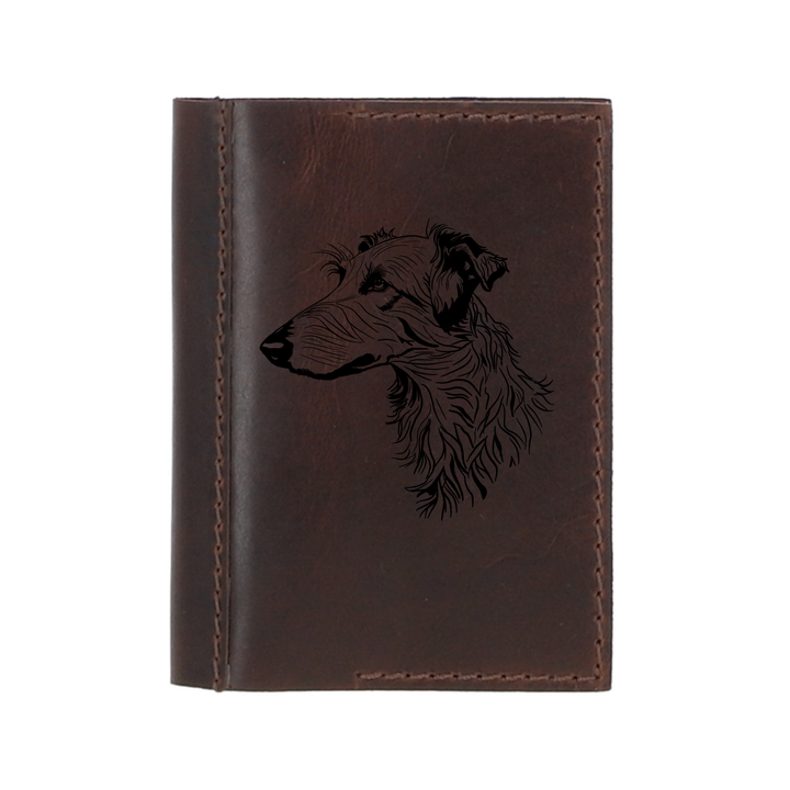 Personalised Deerhound Leather Sleeve & Notebook