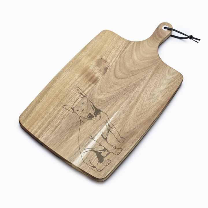 Personalised English Bull Terrier Engraved Acacia Serving Board