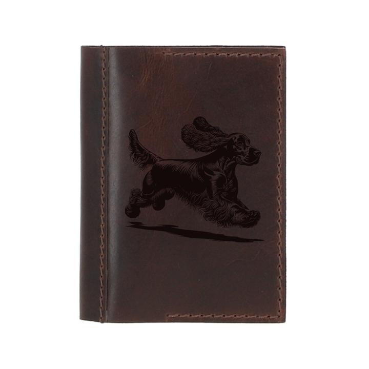Personalised English Cocker Spaniel Running Leather Sleeve & Notebook
