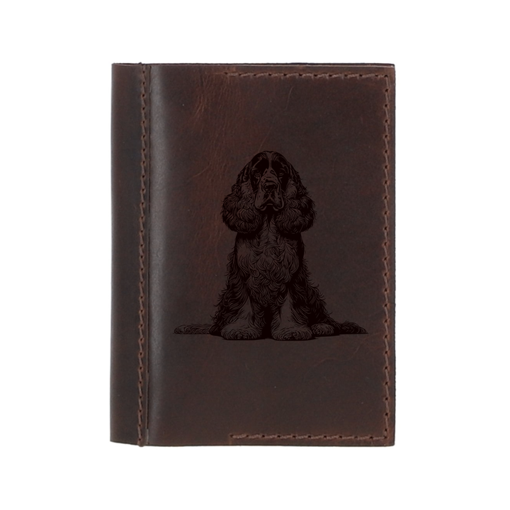 Personalised English Cocker Spaniel Sitting Leather Sleeve & Notebook