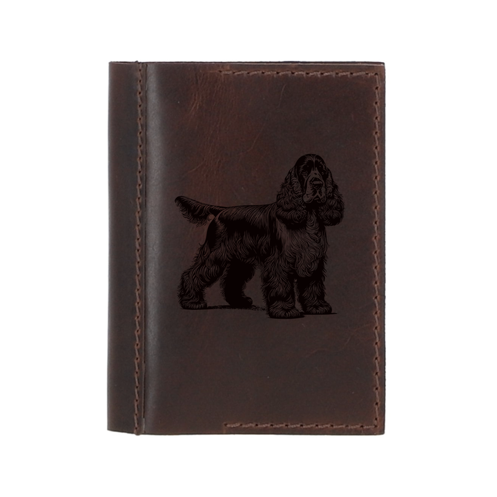 Personalised English Cocker Spaniel Standing Leather Sleeve & Notebook