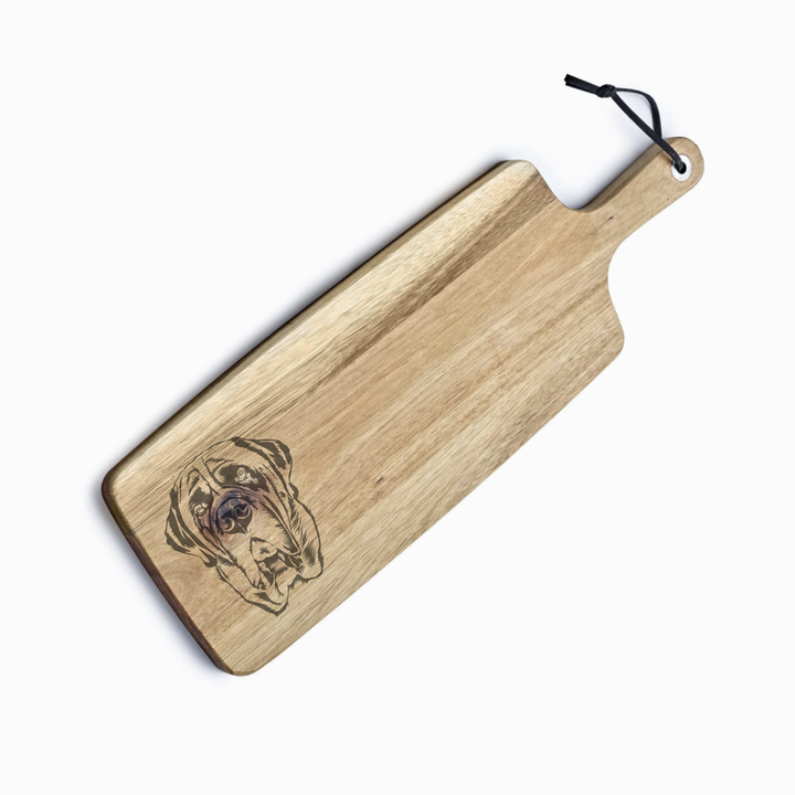 Personalised English Mastiff Face Engraved Acacia Serving Board