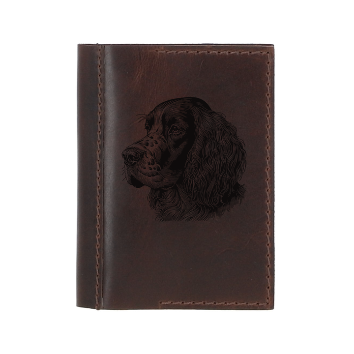 Personalised English Setter Face Leather Sleeve & Notebook