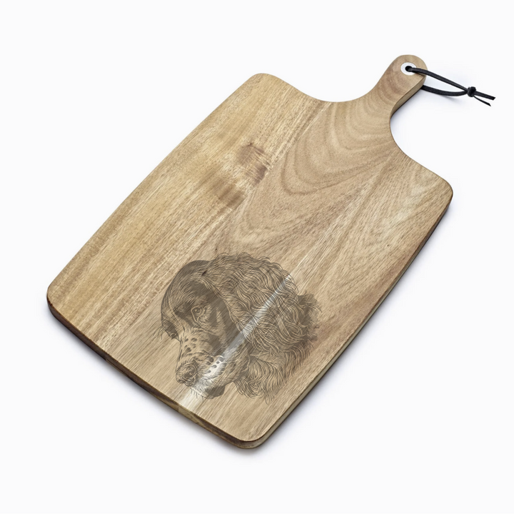 Personalised English Setter SP Engraved Acacia Serving Board