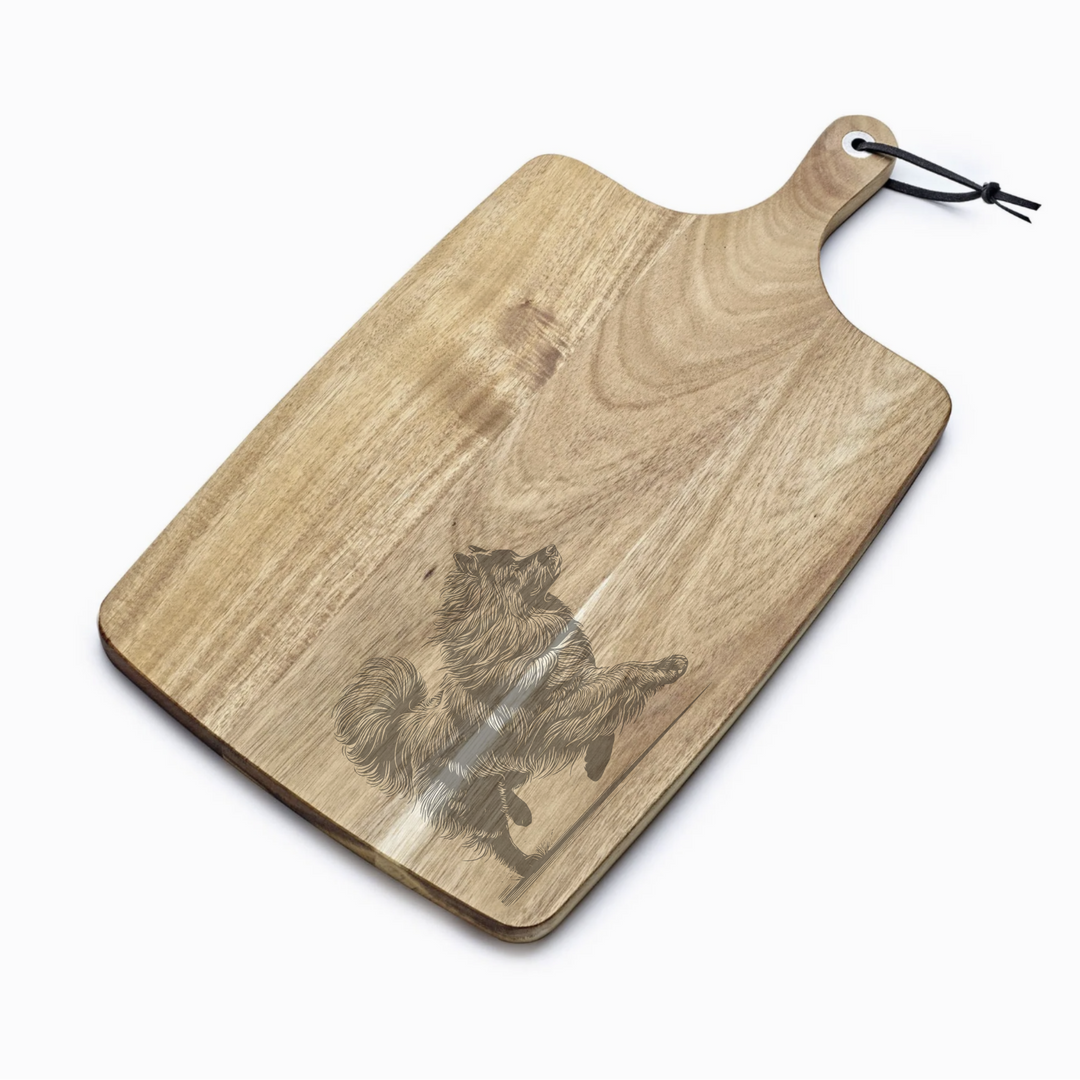 Personalised Eurasier Running Engraved Acacia Serving Board