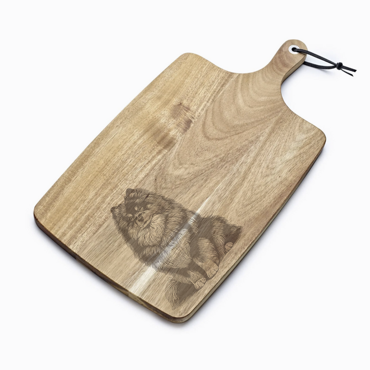 Personalised Finnish Lapphund Sitting Engraved Acacia Serving Board