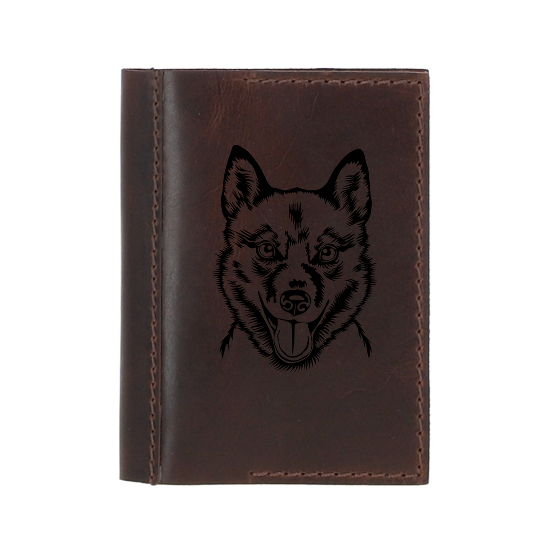 Personalised Finnish Spitz Leather Sleeve & Notebook