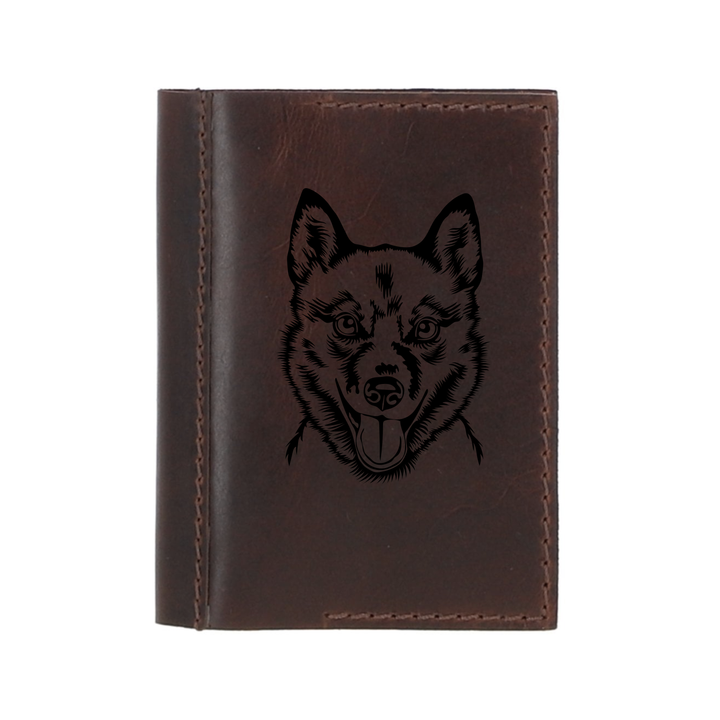 Personalised Finnish Spitz Leather Sleeve & Notebook