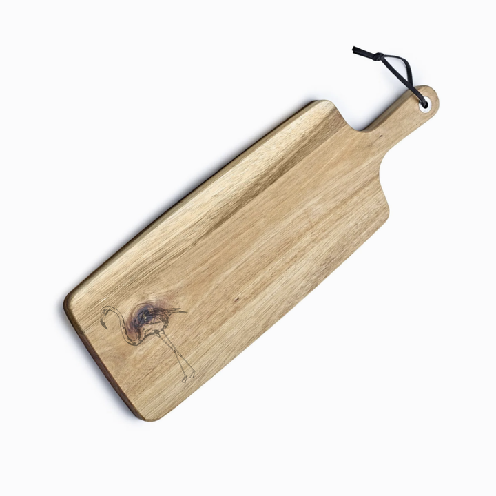Personalised Flamingo Engraved Acacia Serving Board