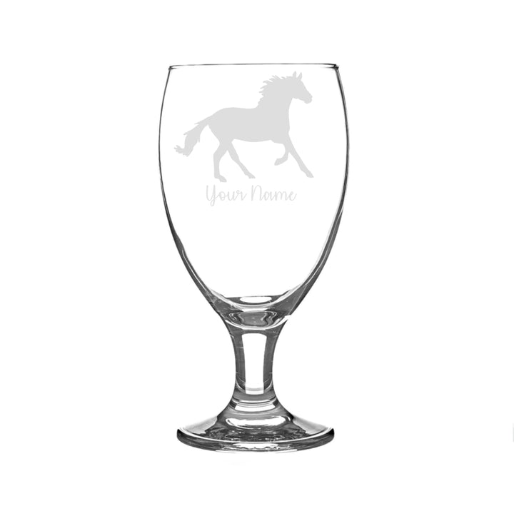 Personalised Galloping Horse Craft Beer Snifter Glass