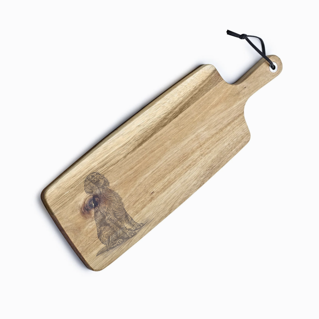 Personalised Sitting German Longhaired Pointer Engraved Acacia Serving Board