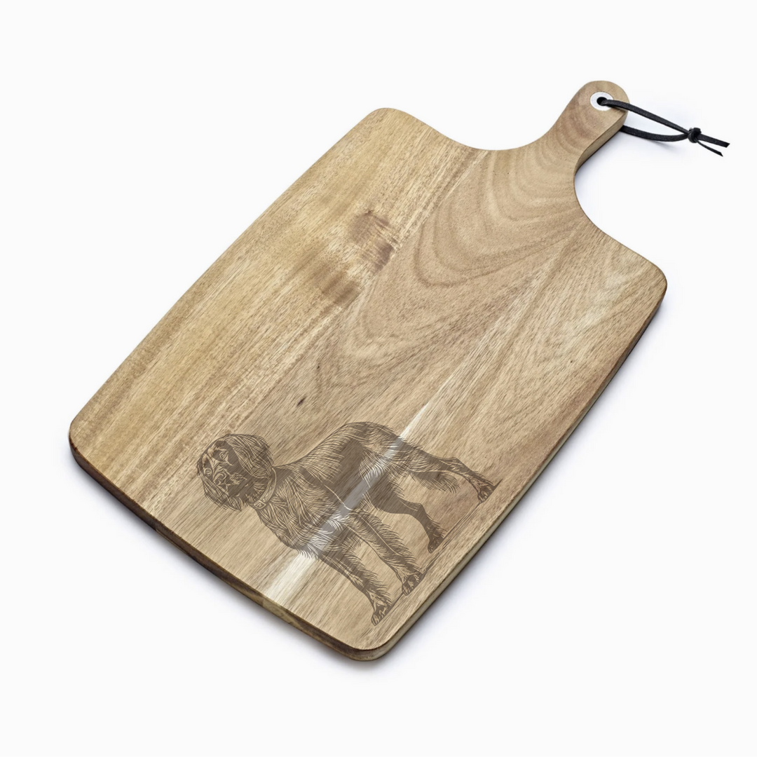 Personalised Standing German Longhaired Pointer Engraved Acacia Serving Board