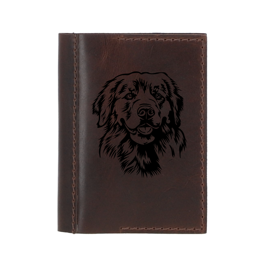 Personalised Golden Retriever Leather Sleeve & Notebook