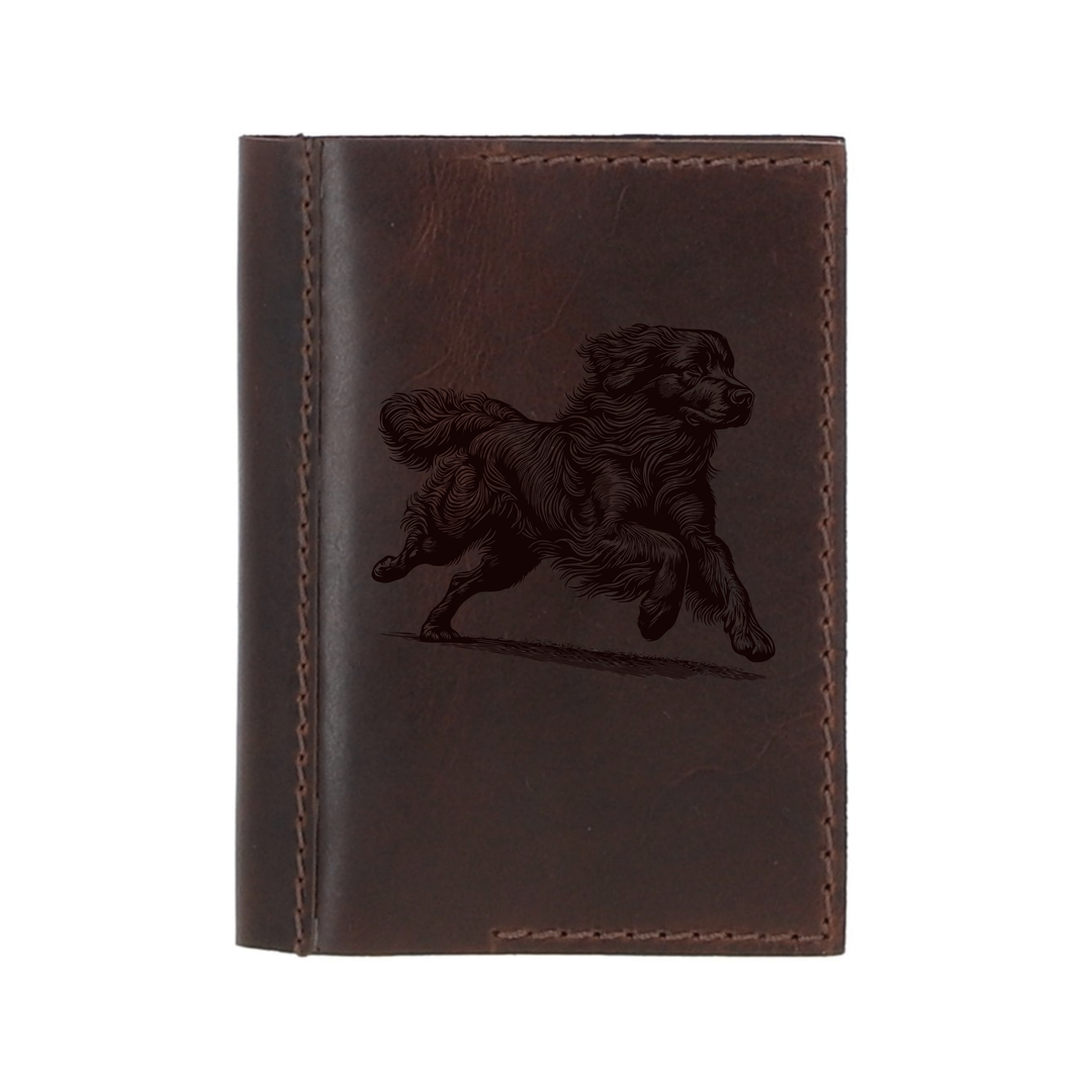 Personalised Golden Retriever Running Leather Sleeve & Notebook