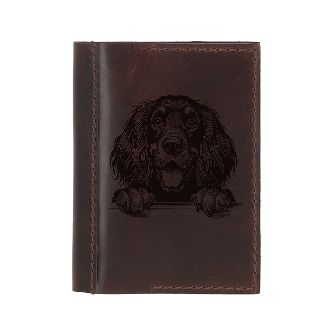 Personalised Gordon Setter Paws Leather Sleeve & Notebook
