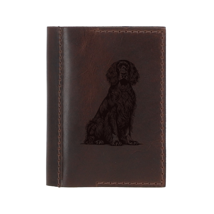 Personalised Gordon Setter Sitting Leather Sleeve & Notebook
