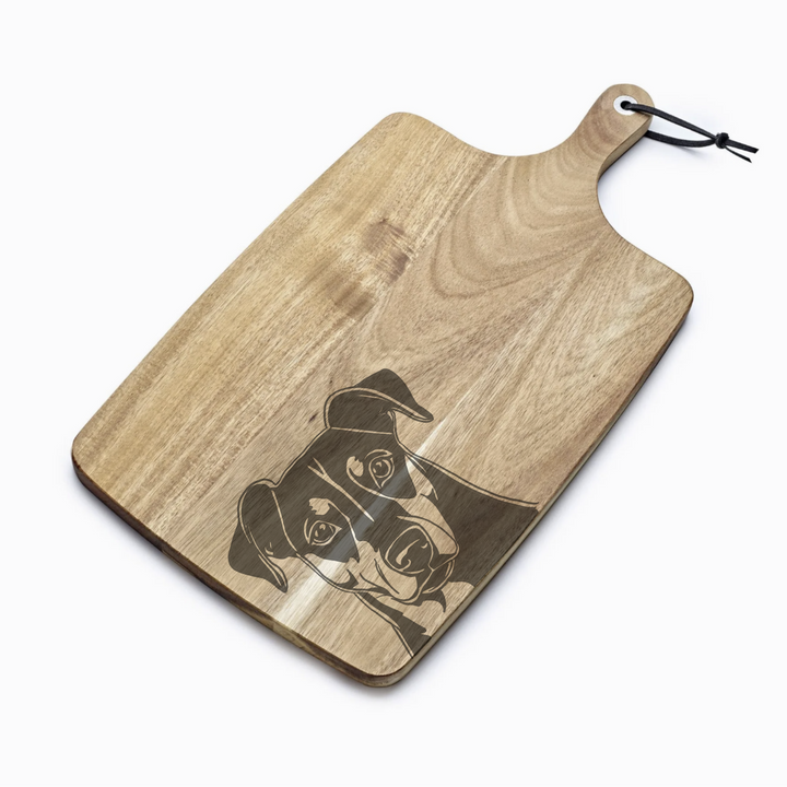 Personalised German Pinscher Engraved Acacia Serving Board