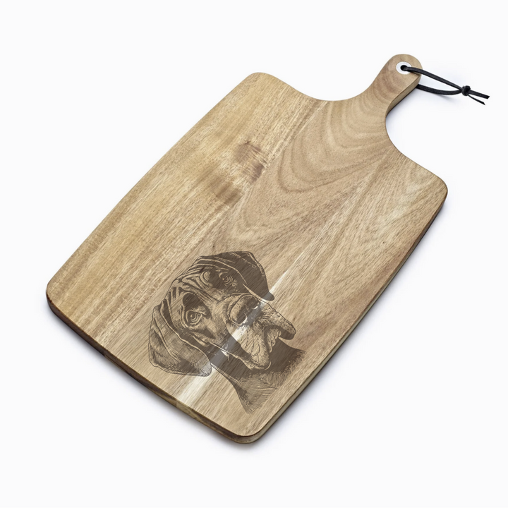 Personalised Great Dane Face Engraved Acacia Serving Board