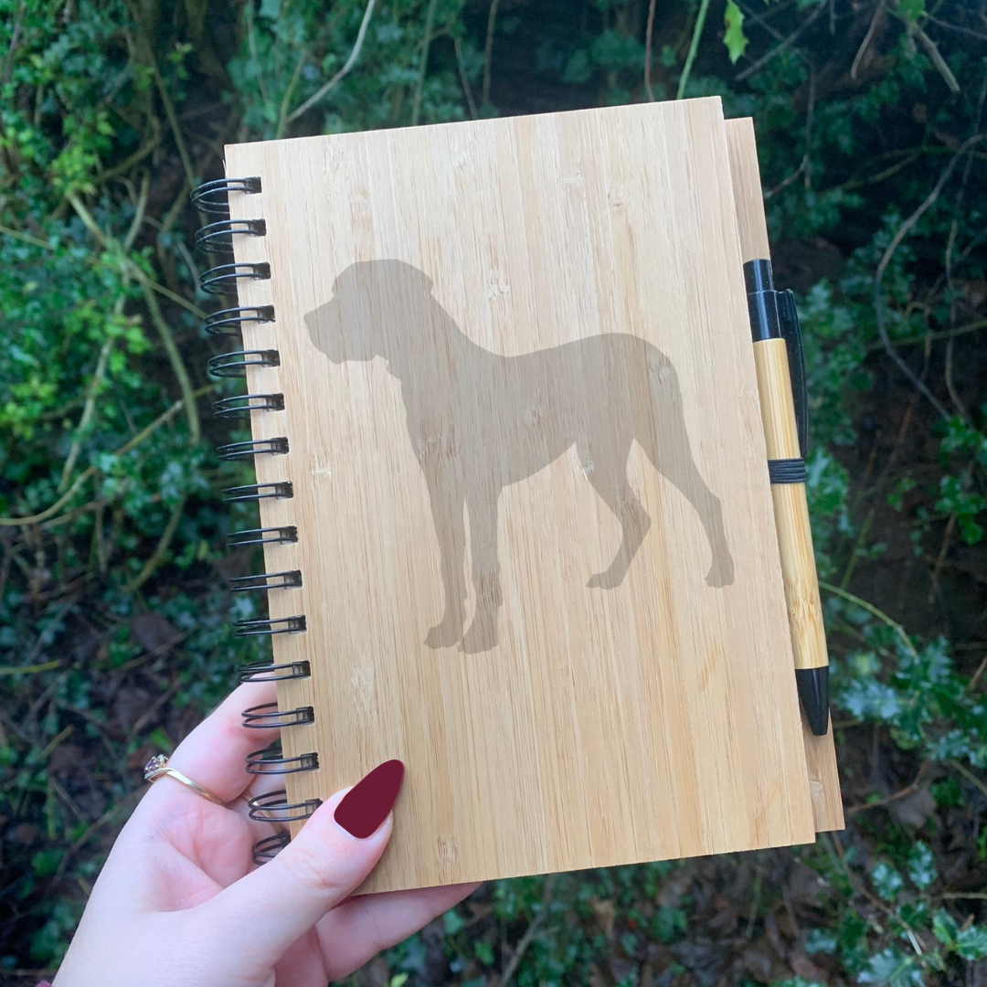 Great Dane Silhouette Engraved Notebook