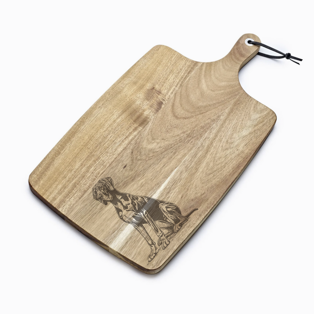 Personalised Great Dane Sitting Engraved Acacia Serving Board