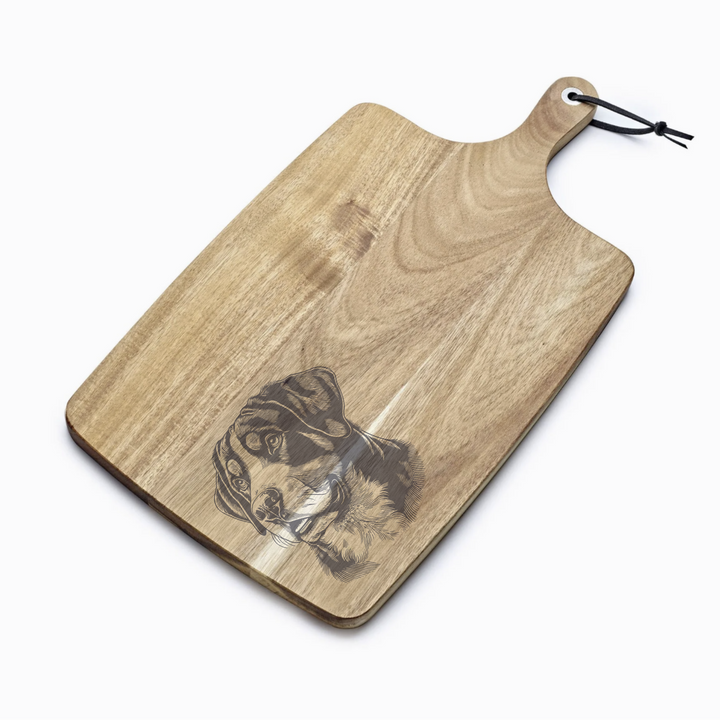 Personalised SP Great Swiss Mountain Dog Engraved Acacia Serving Board