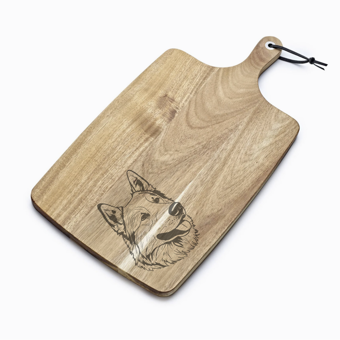 Personalised Greenland Dog Engraved Acacia Serving Board