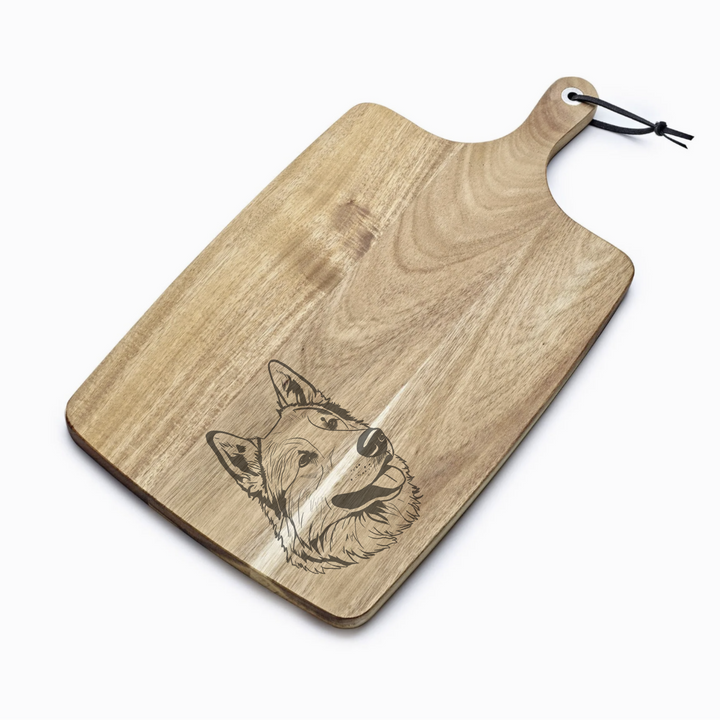 Personalised Greenland Dog Engraved Acacia Serving Board