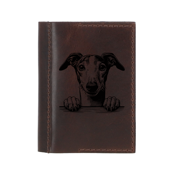 Personalised Greyhound Paws Leather Sleeve & Notebook