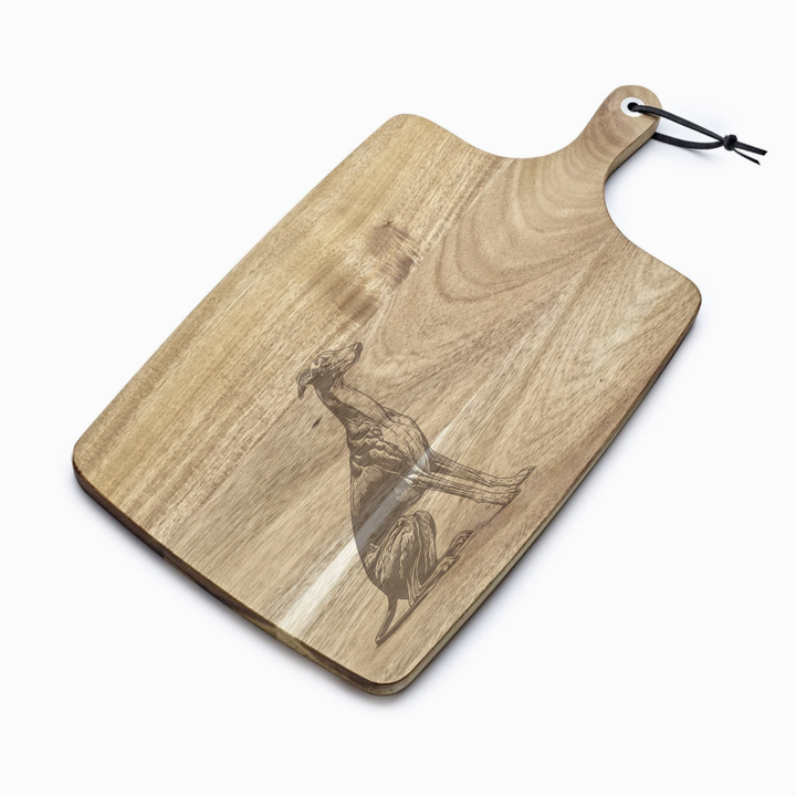 Personalised Sitting Greyhound Engraved Acacia Serving Board