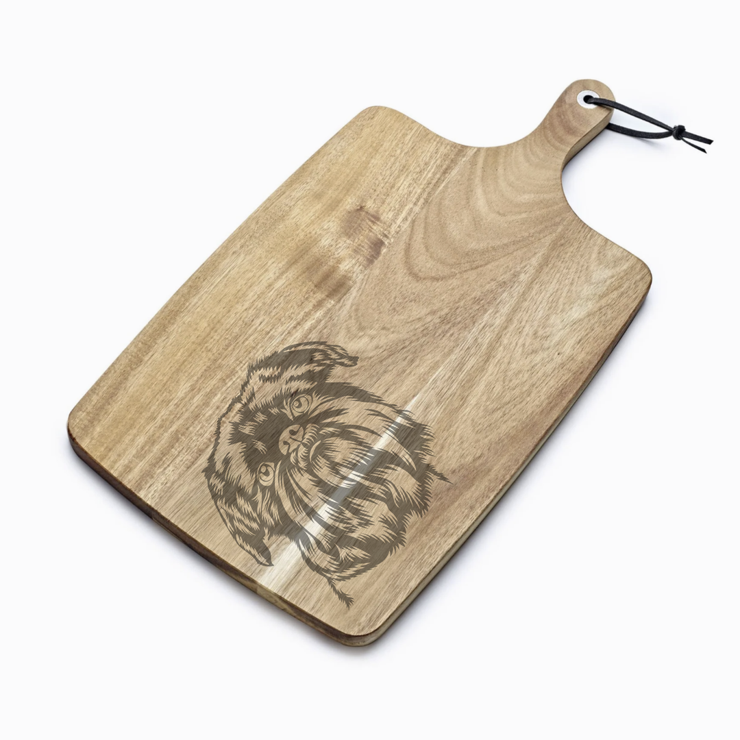 Personalised Griffon Bruxellois Engraved Acacia Serving Board