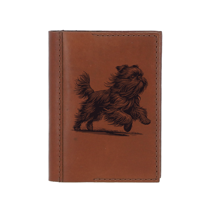 Personalised Griffon Bruxellois Running Leather Sleeve & Notebook