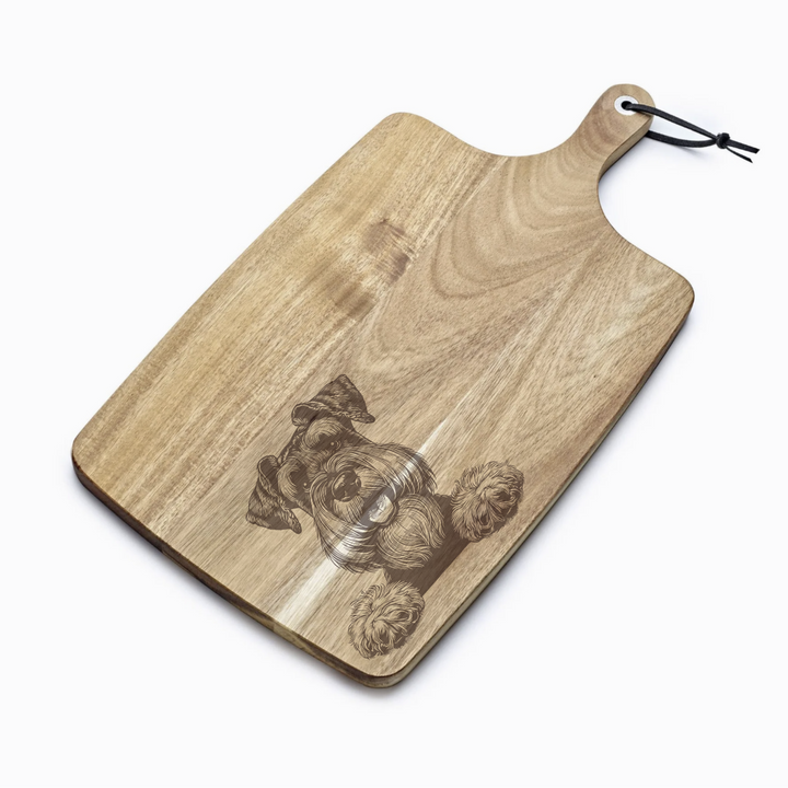Personalised Giant Schnauzer Paw Engraved Acacia Serving Board
