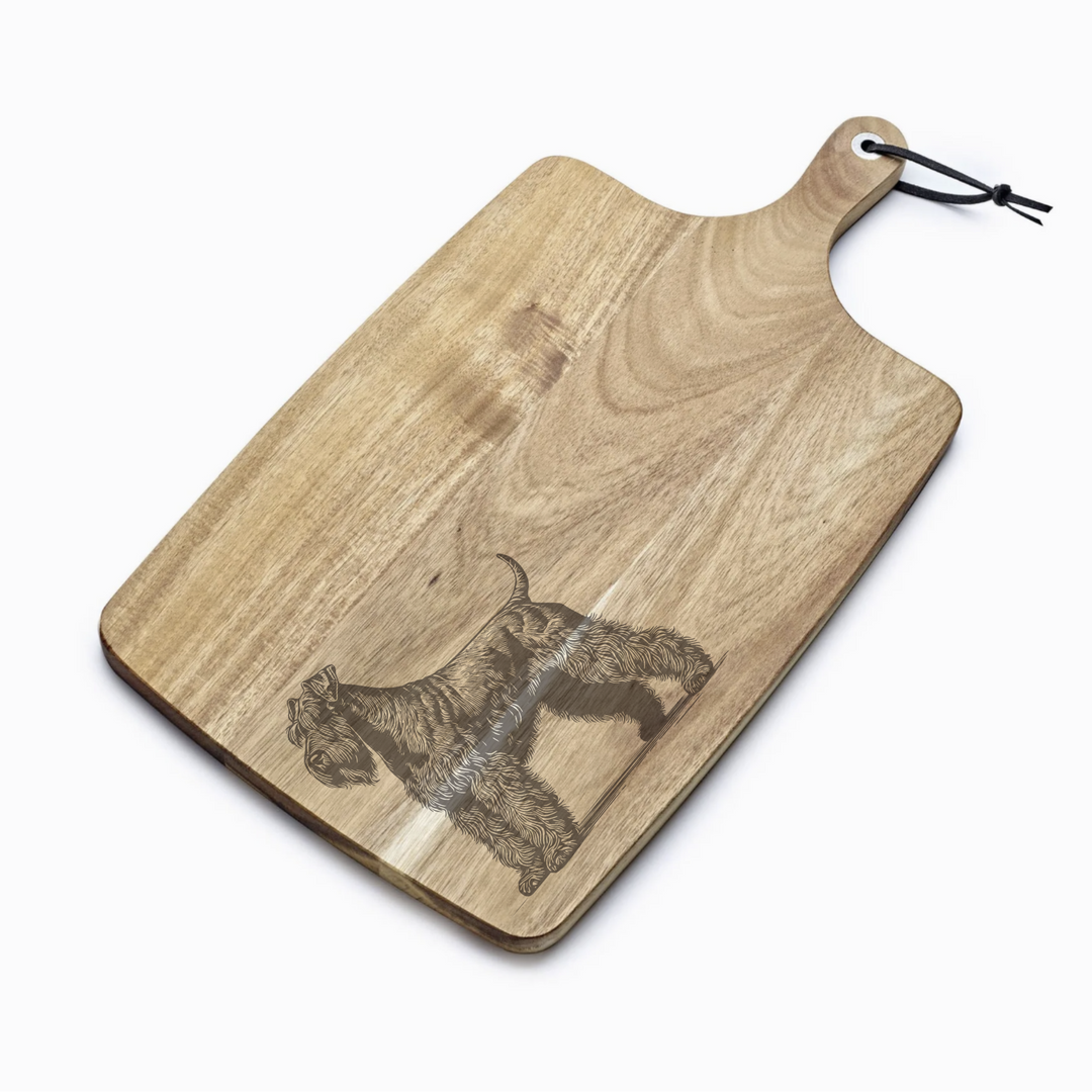 Personalised Standing Giant Schnauzer Engraved Acacia Serving Board