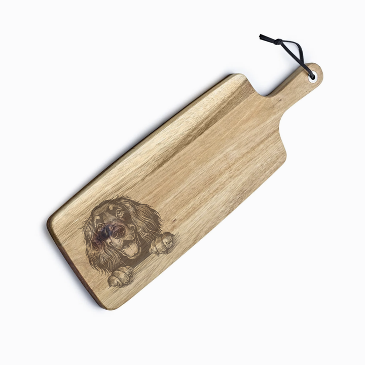Personalised Gordon Setter Paws Engraved Acacia Serving Board